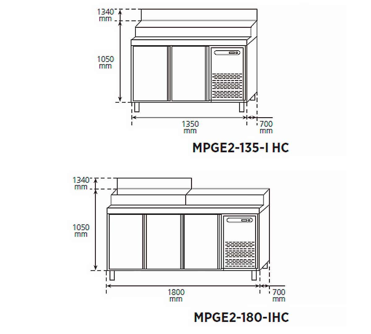 Edenox - Mesa Refrigerada para Pizza/Ensalada MPG2 | Fondo 70 cm