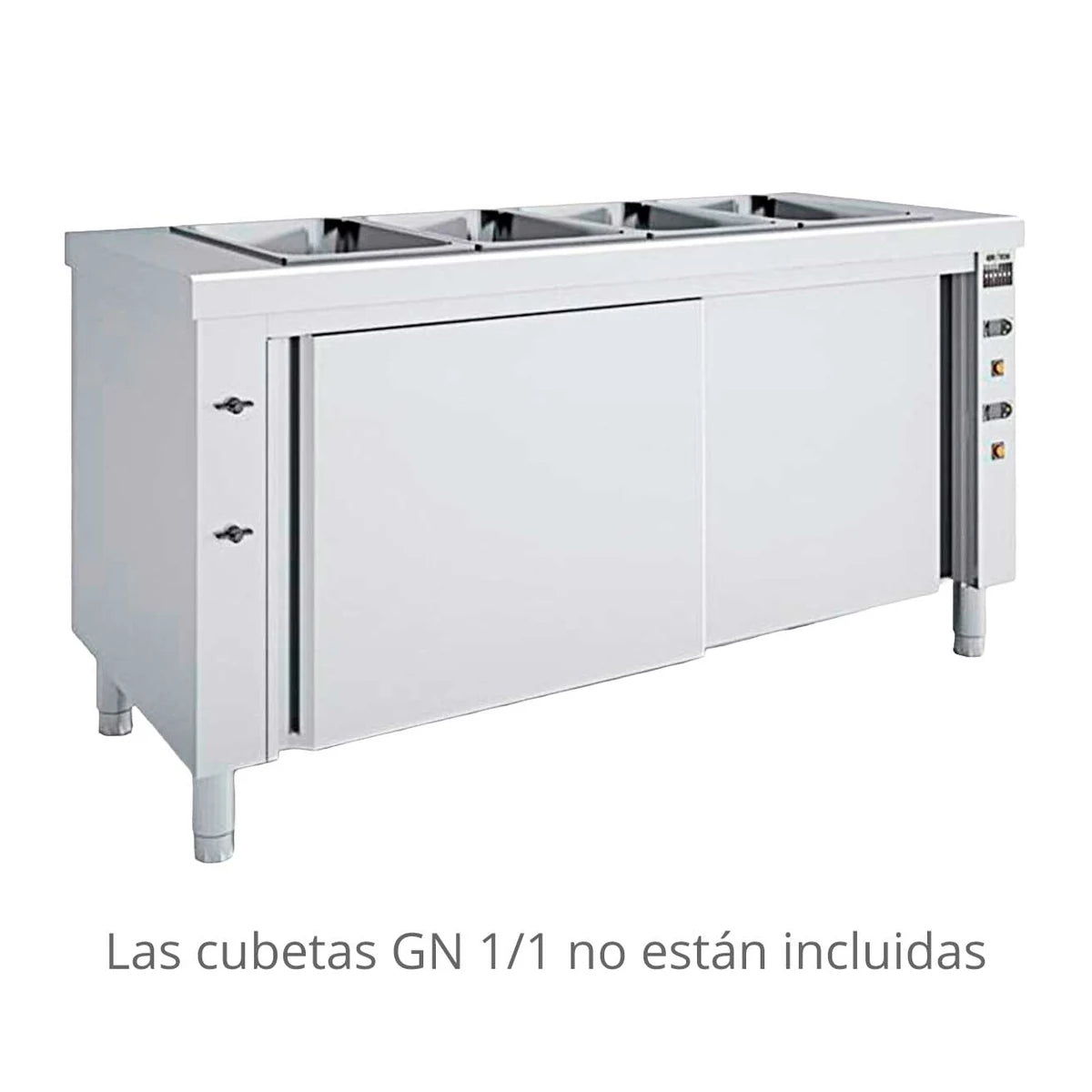 Eratos Baño María Seco con Reserva Caliente MBSR - vista con indicación de cubetas no incluidas