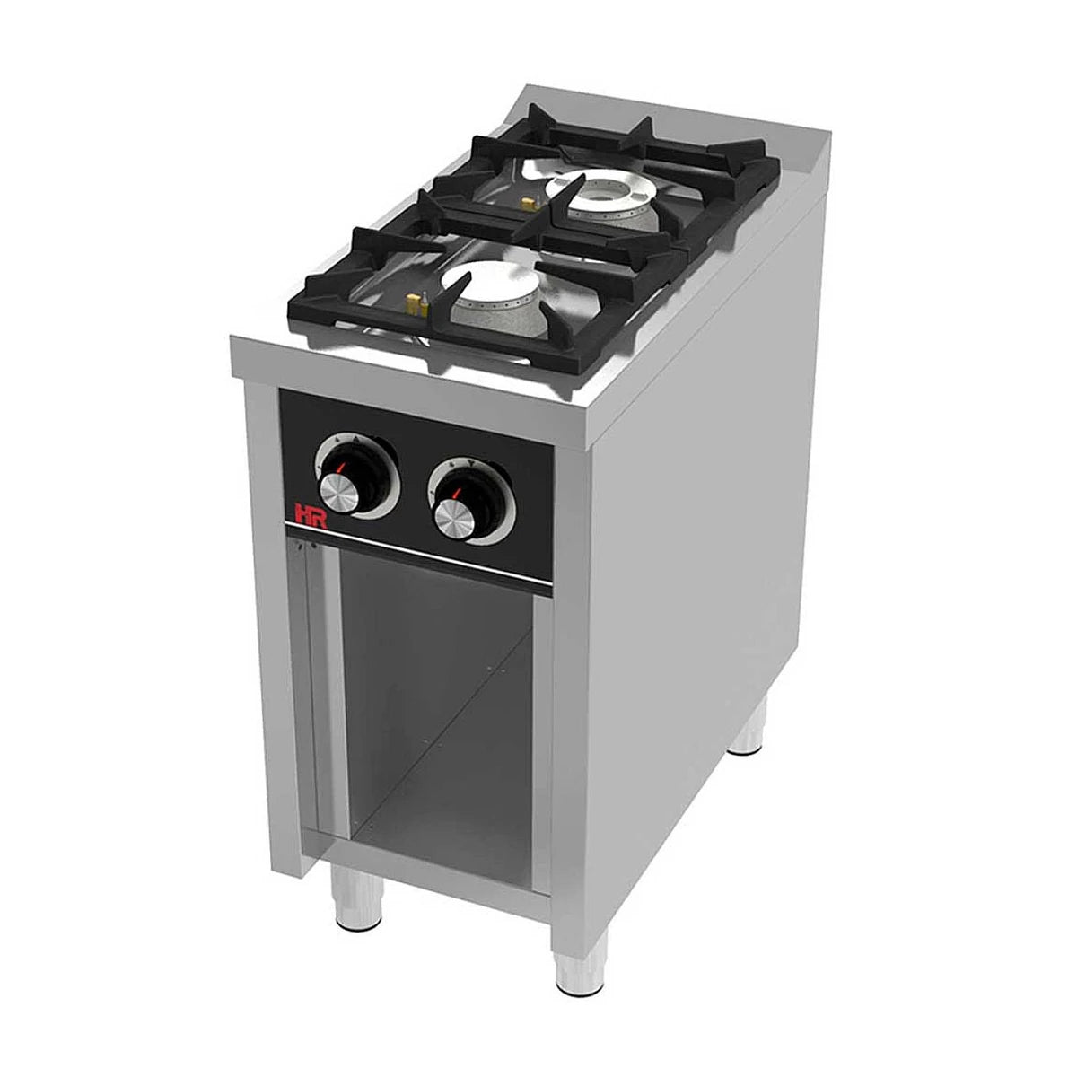Fainca HR Cocina industrial a gas 2 fuegos Serie 750 con estante C2F750E - vista 1