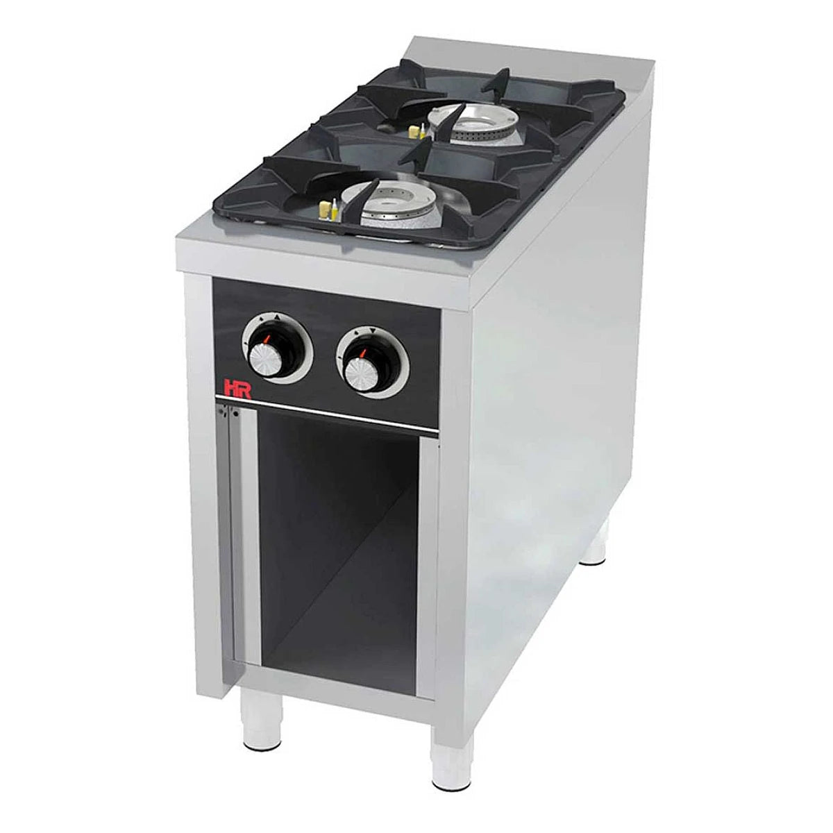 Fainca HR Cocina industrial a gas 2 fuegos Serie 900 con estante C2F900E - vista 1