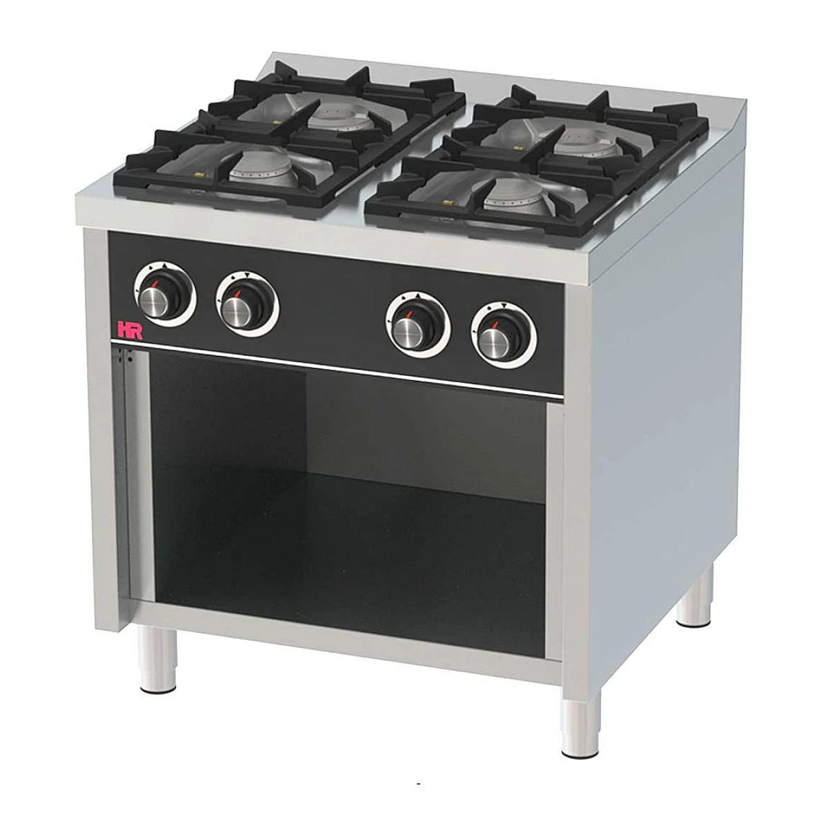 Fainca HR Cocina industrial a gas 4 fuegos Serie 750 con estante C4F750E - vista 1