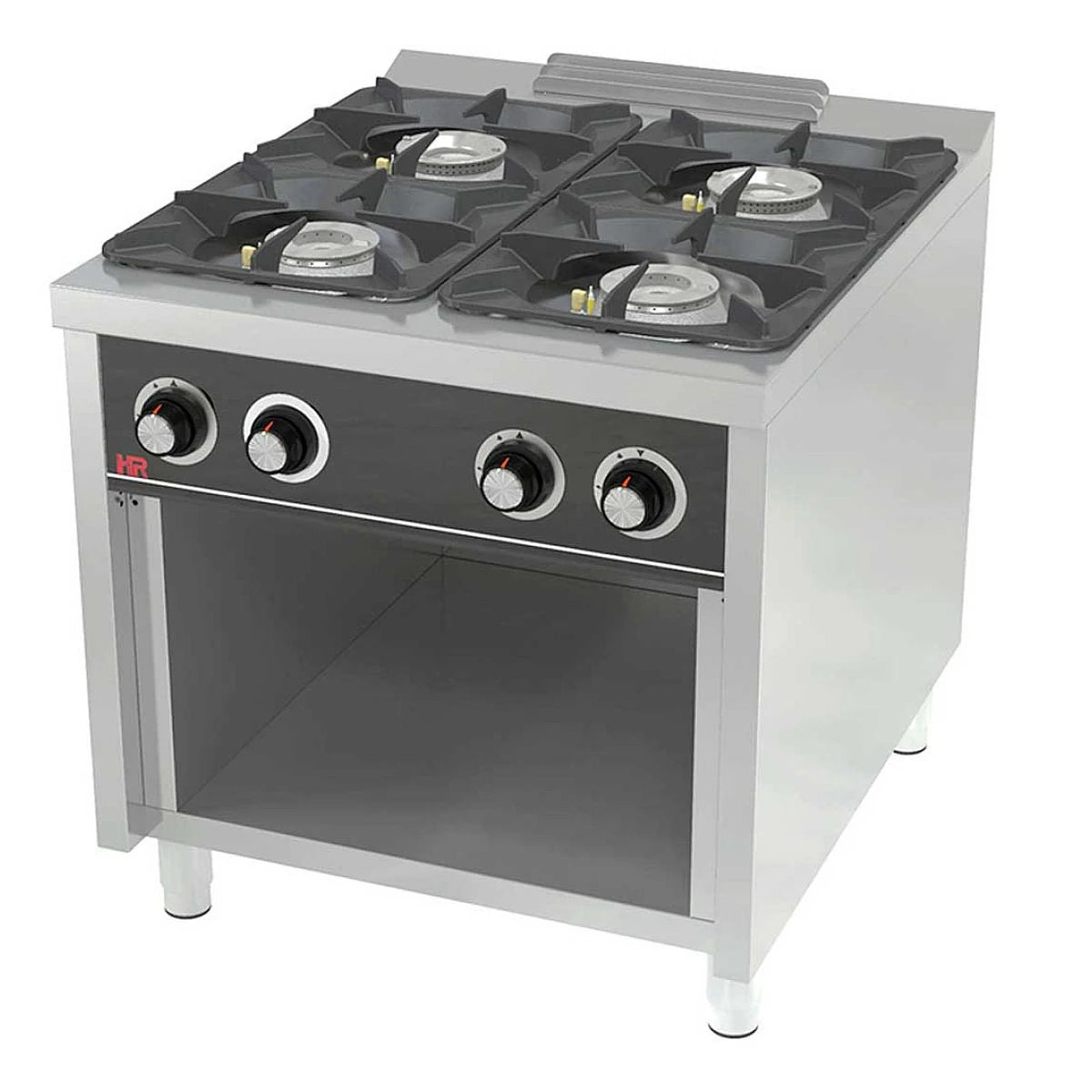 Fainca HR Cocina industrial a gas 4 fuegos Serie 900 con estante C4F900E - vista 1