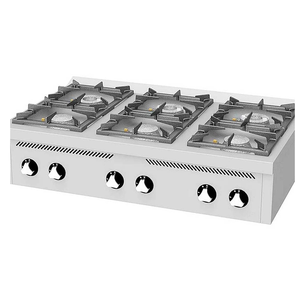 Fainca HR Cocina industrial a gas 6 fuegos Serie 750 Sobremesa C6F750S - vista 1