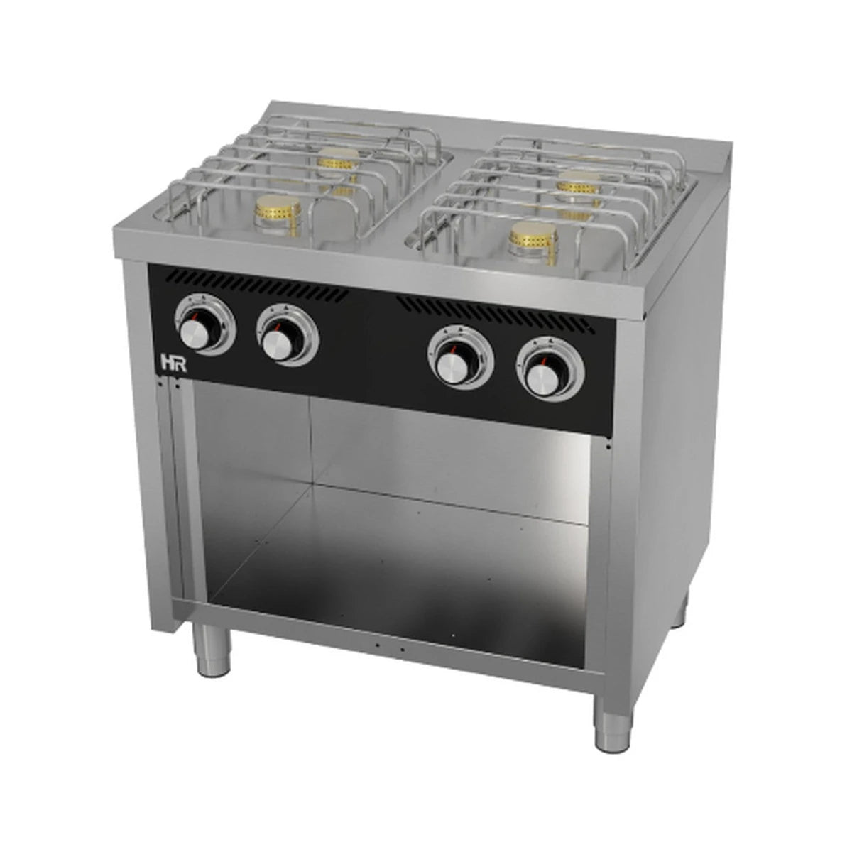 Fainca HR Cocina industrial a gas BASIC 4 fuegos Serie 750 con estante CB4F750E - vista 1