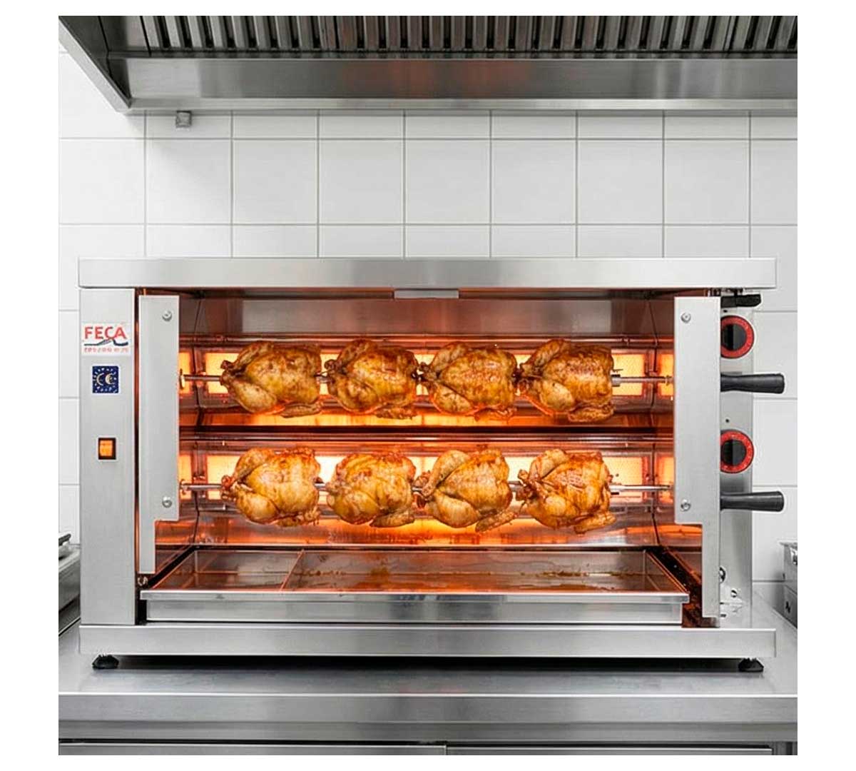 ASADOR DE POLLOS 2 ESPADAS ELECTRICO VITROCERAMICA 110x45x61 cm FECA 210 EKO-V