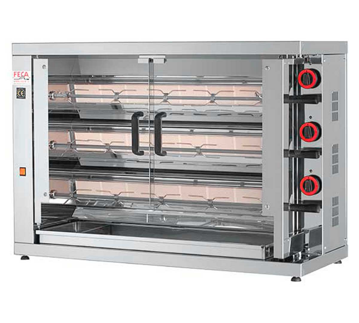 ASADOR DE POLLOS 3 ESPADAS ELECTRICO VITROCERAMICA 110x45x78 cm FECA 315 EKO-V