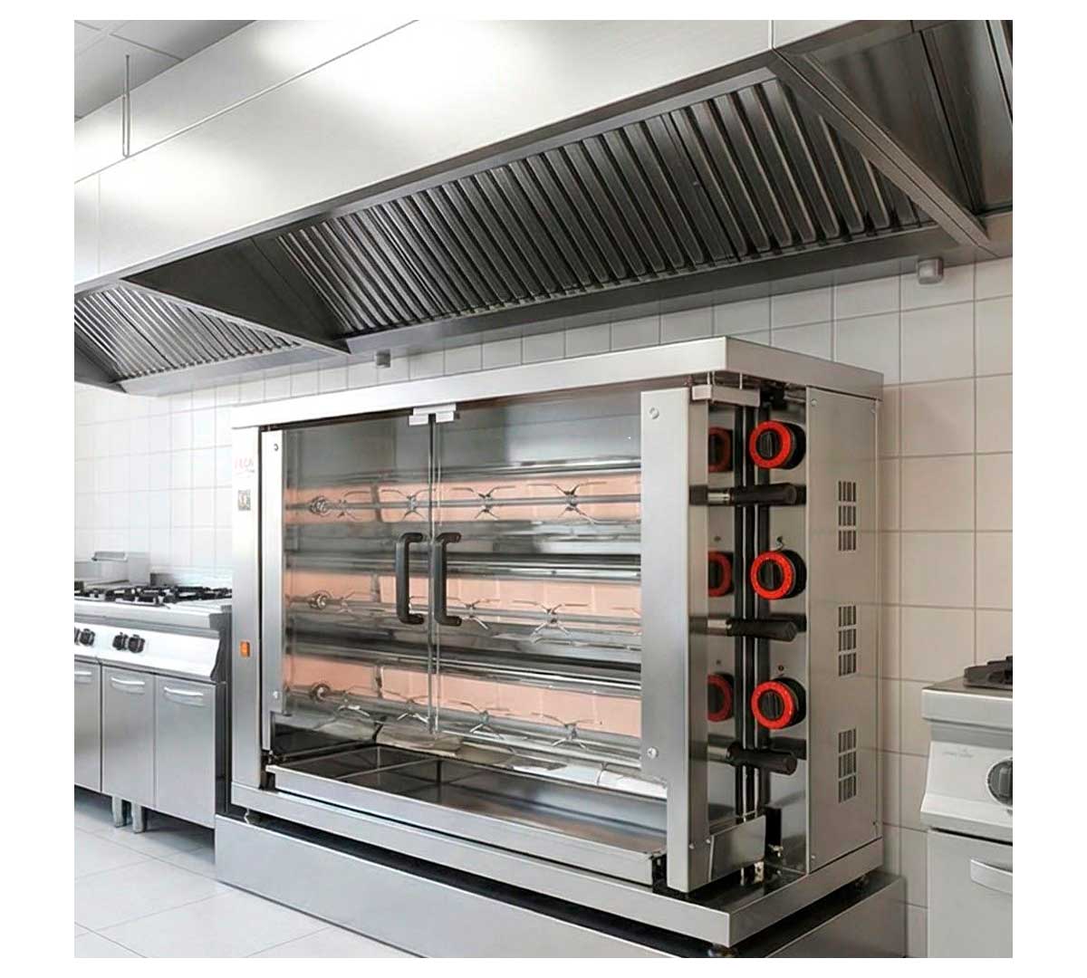 ASADOR DE POLLOS 3 ESPADAS ELECTRICO VITROCERAMICA 110x45x78 cm FECA 315 EKO-V