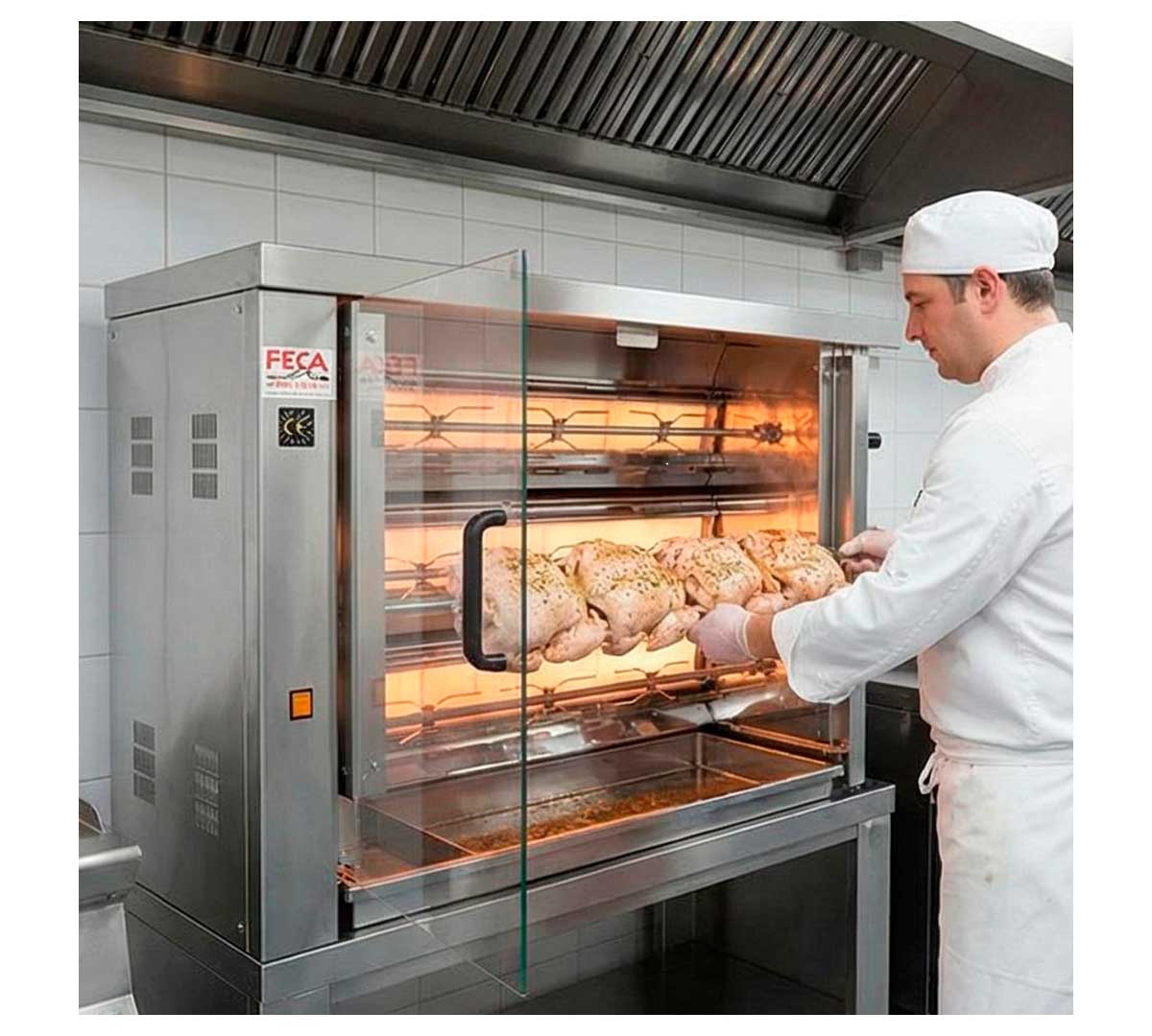 ASADOR DE POLLOS 3 ESPADAS ELECTRICO VITROCERAMICA 110x45x78 cm FECA 315 EKO-V