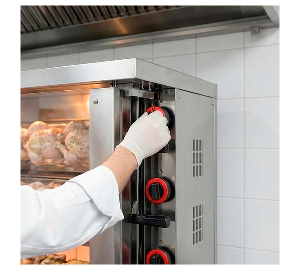 ASADOR DE POLLOS 3 ESPADAS ELECTRICO VITROCERAMICA 110x45x78 cm FECA 315 EKO-V