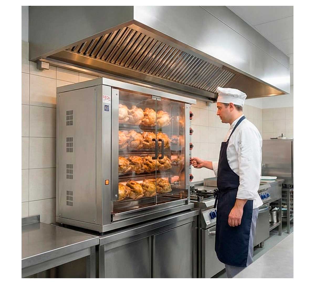 ASADOR DE POLLOS 4 ESPADAS ELECTRICO VITROCERAMICA 110x45x97 cm FECA 420 EKO-V