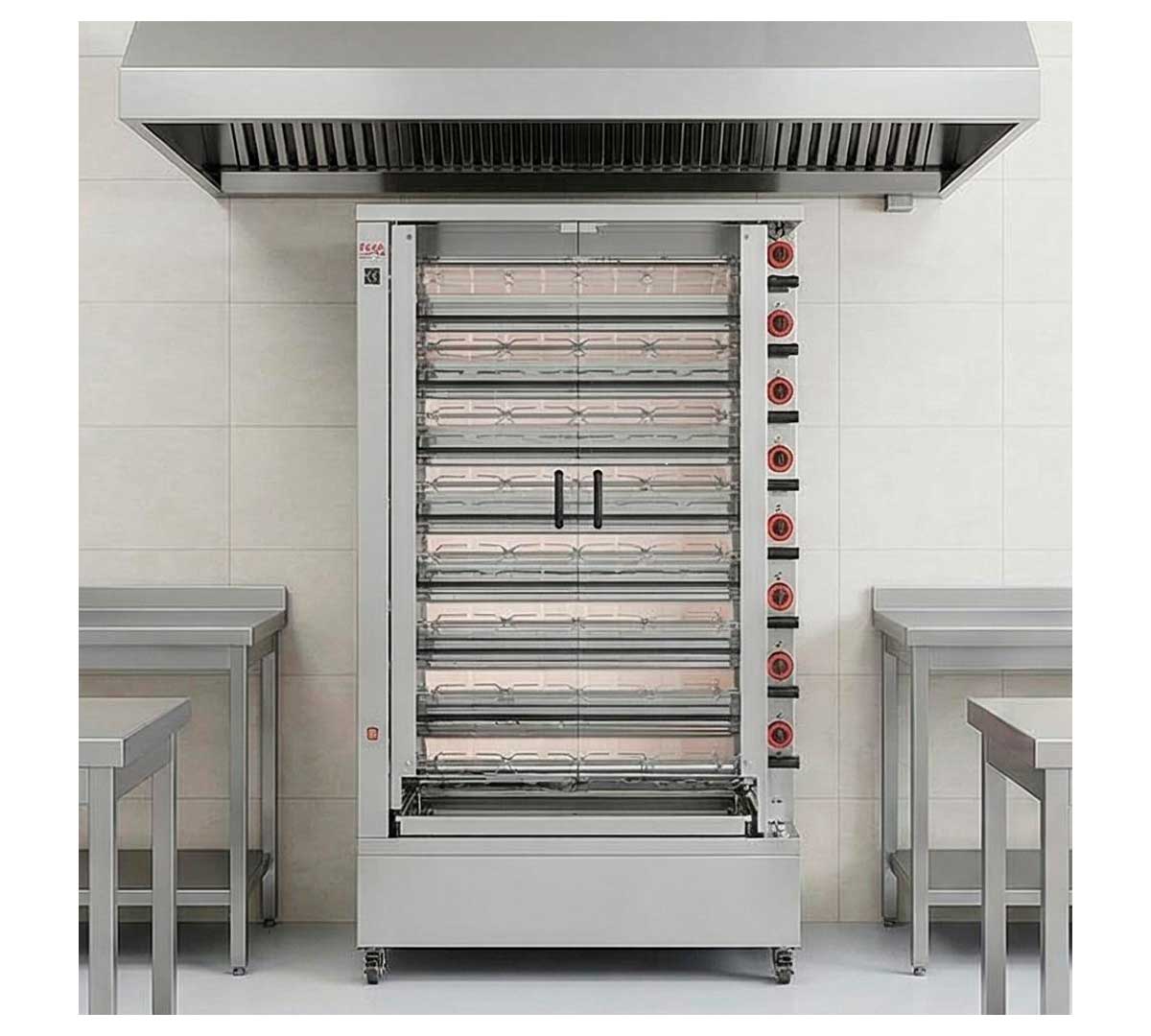 ASADOR DE POLLOS 8 ESPADAS ELECTRICO 110x45x 96 cm FECA 840 EKO-E