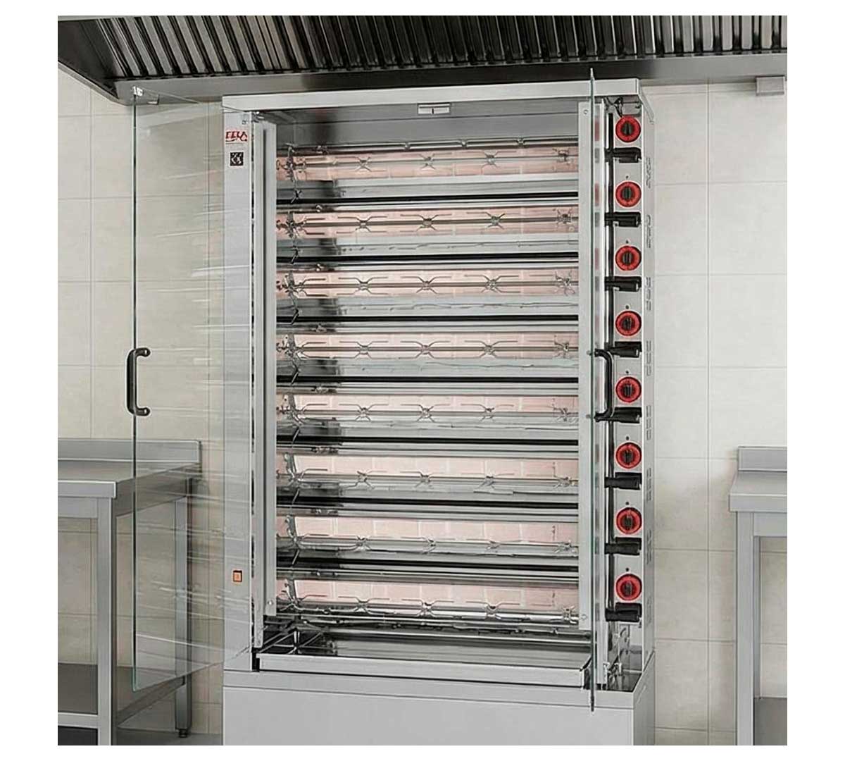ASADOR DE POLLOS 8 ESPADAS 110x45x196 cm ELECTRICO VITROCERAMICA FECA 840 EKO-V