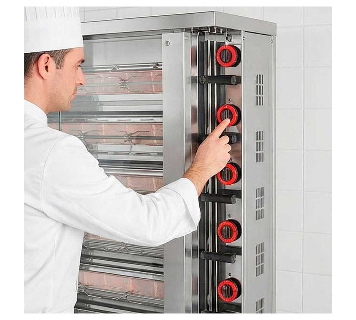 ASADOR DE POLLOS 8 ESPADAS ELECTRICO 110x45x 96 cm FECA 840 EKO-E