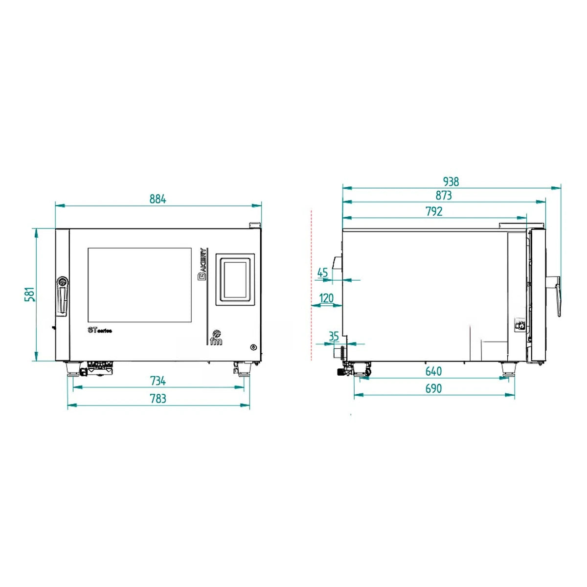 FM Horno mixto panadero STB 604 V7 4 bandejas 600x400 mm o GN 1/1 - imagen 3
