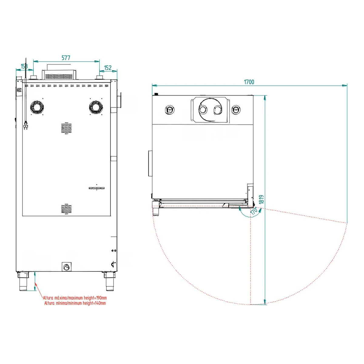 FM Horno panadero STB 616 V7 T Gas 16 bandejas 600x400 mm - imagen 5