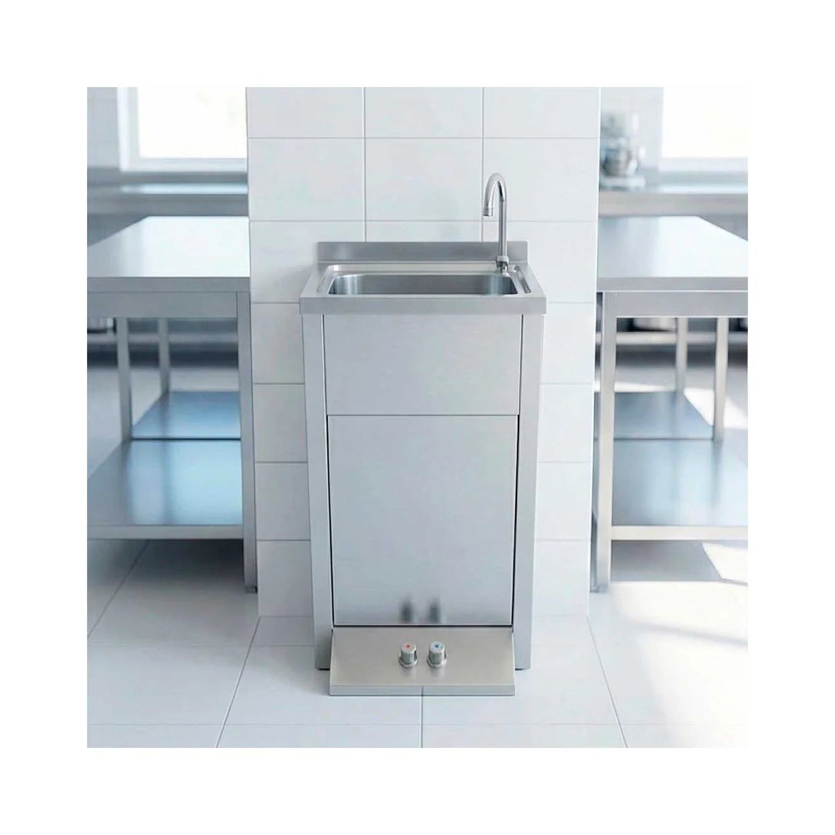 Fricosmos Lavamanos Registrable de Pie con Pedestal y Doble Pulsador - vista 2