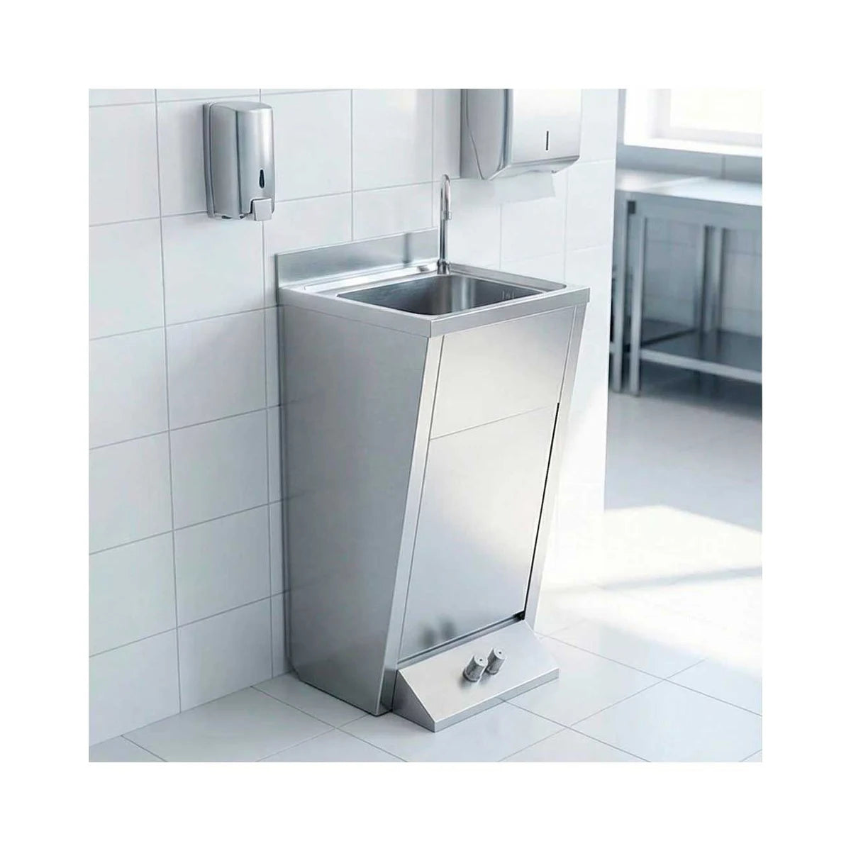 Fricosmos Lavamanos Registrable de Pie con Pedestal y Doble Pulsador - vista 4