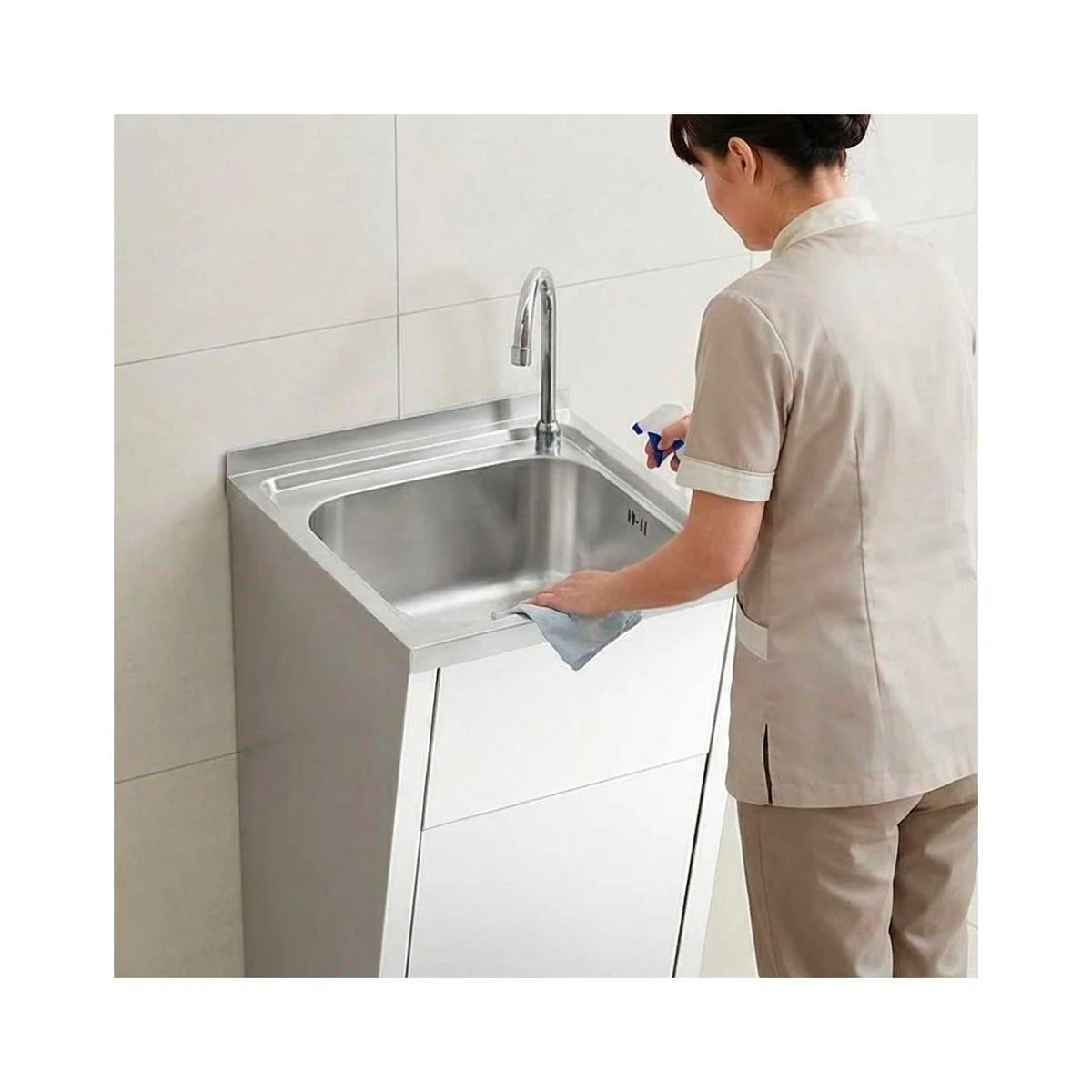 Fricosmos Lavamanos Registrable de Pie con Pedestal y Doble Pulsador - vista 7