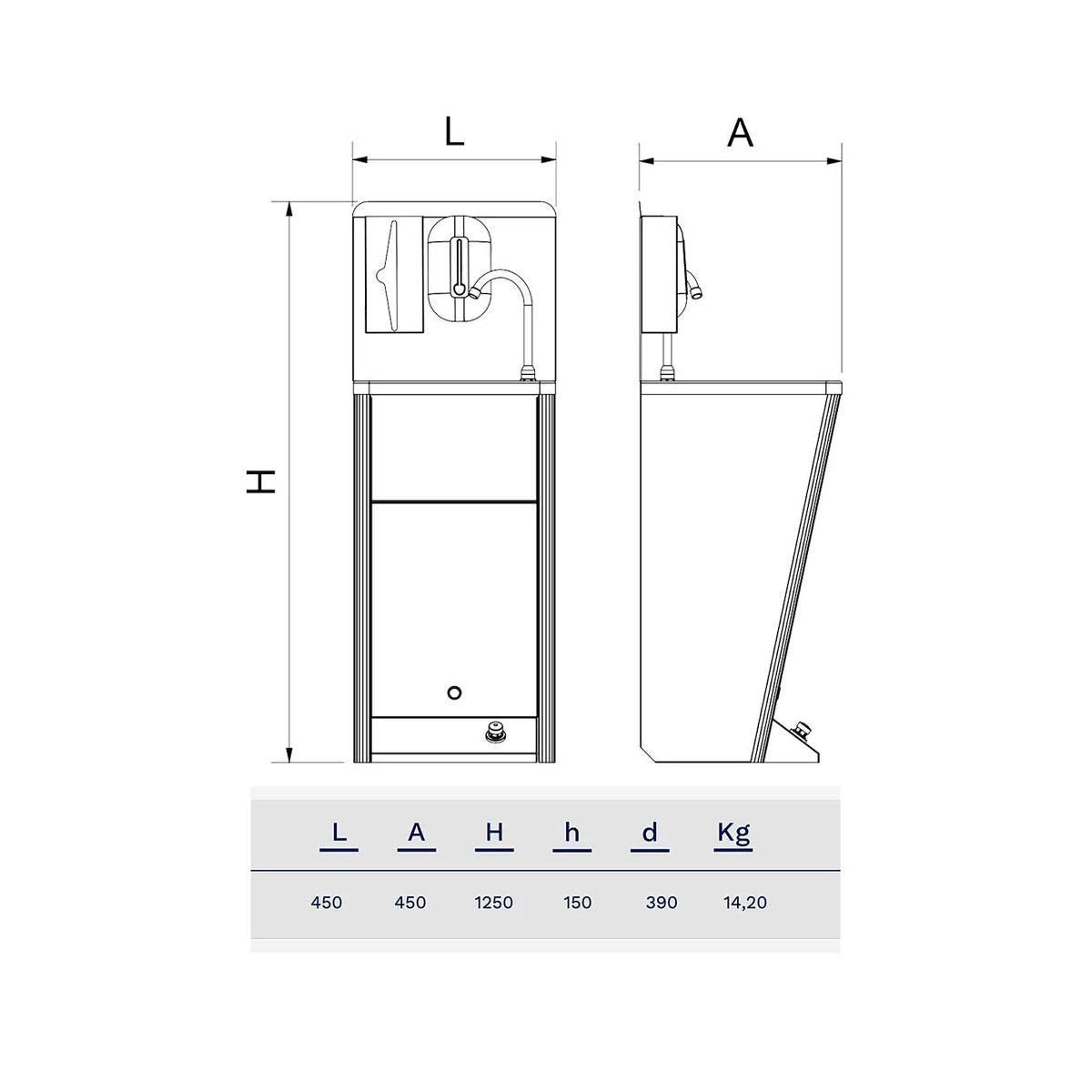 Fricosmos Lavamanos de Pie Integral Registrable Pulsador - vista 4