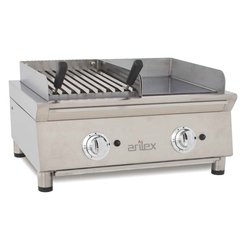 Arilex Fry Top 70 cm Cromo Duro De 15 mm (50 micras) + Barbacoa 70FRYGCBN
