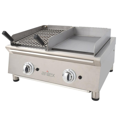 Arilex Fry Top 70 cm Acero Rectificado De 15 mm + Barbacoa 70FRYGRBN