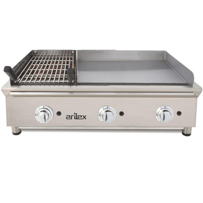 Arilex Fry Top 100 cm Acero Rectificado De 15 mm + Barbacoa 100FRYGRBN