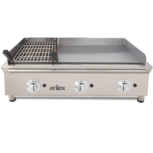 Arilex Fry Top 100 cm Acero Rectificado De 15 mm + Barbacoa 100FRYGRBN