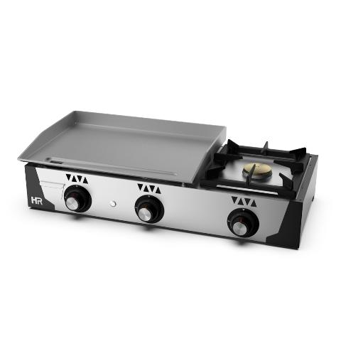 HR Fainca PLC6100F plancha profesional Acero 6 mm + fogón 600 mm + fogón