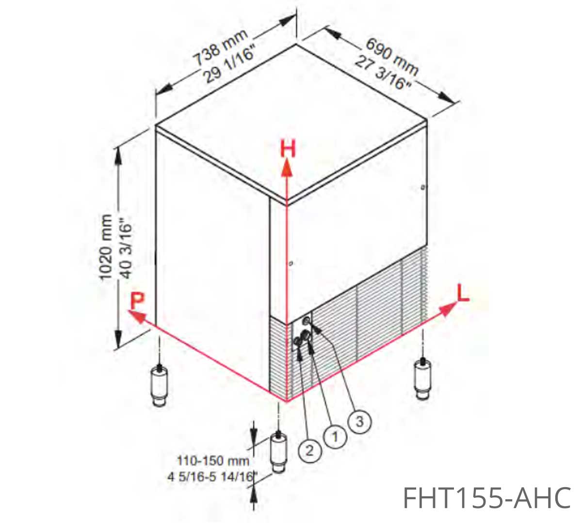 Infrico - Máquina Hielo FHT155HC | Granular Húmedo