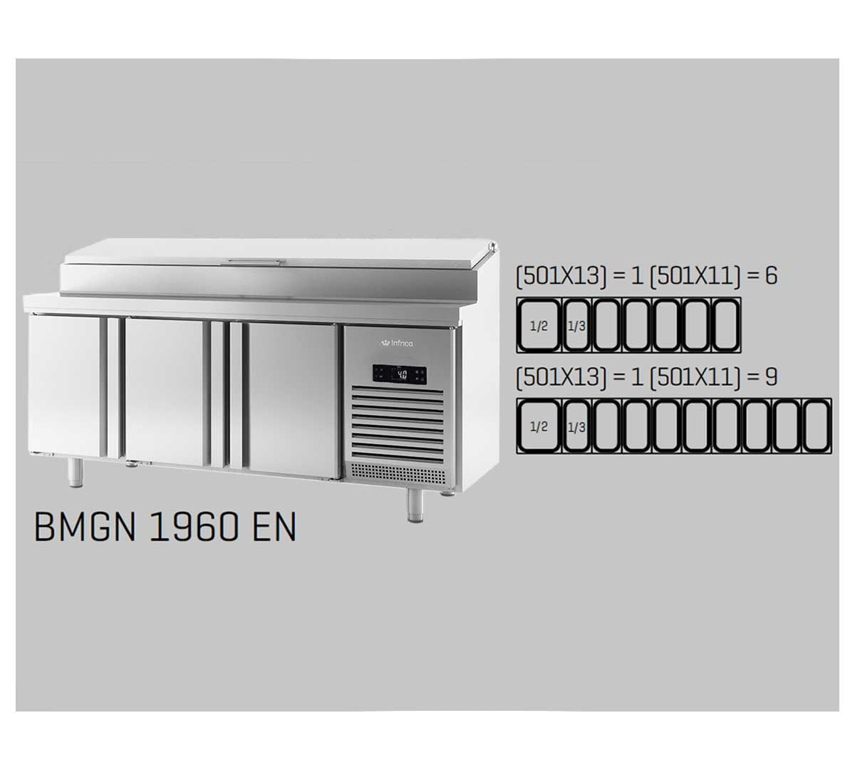 Infrico - Mesa Refrigerada Ensaladas Serie 600 BMPP | Fondo 60 cm
