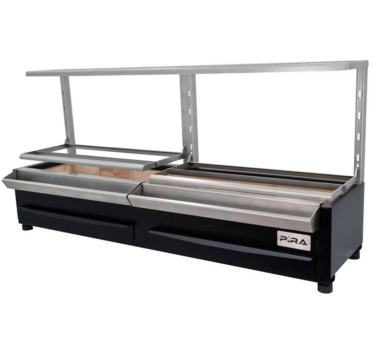Espetero de carbón ESP 160 Lux Basic para 100 comensales con parrillas intercambiables y columna calientaplatos