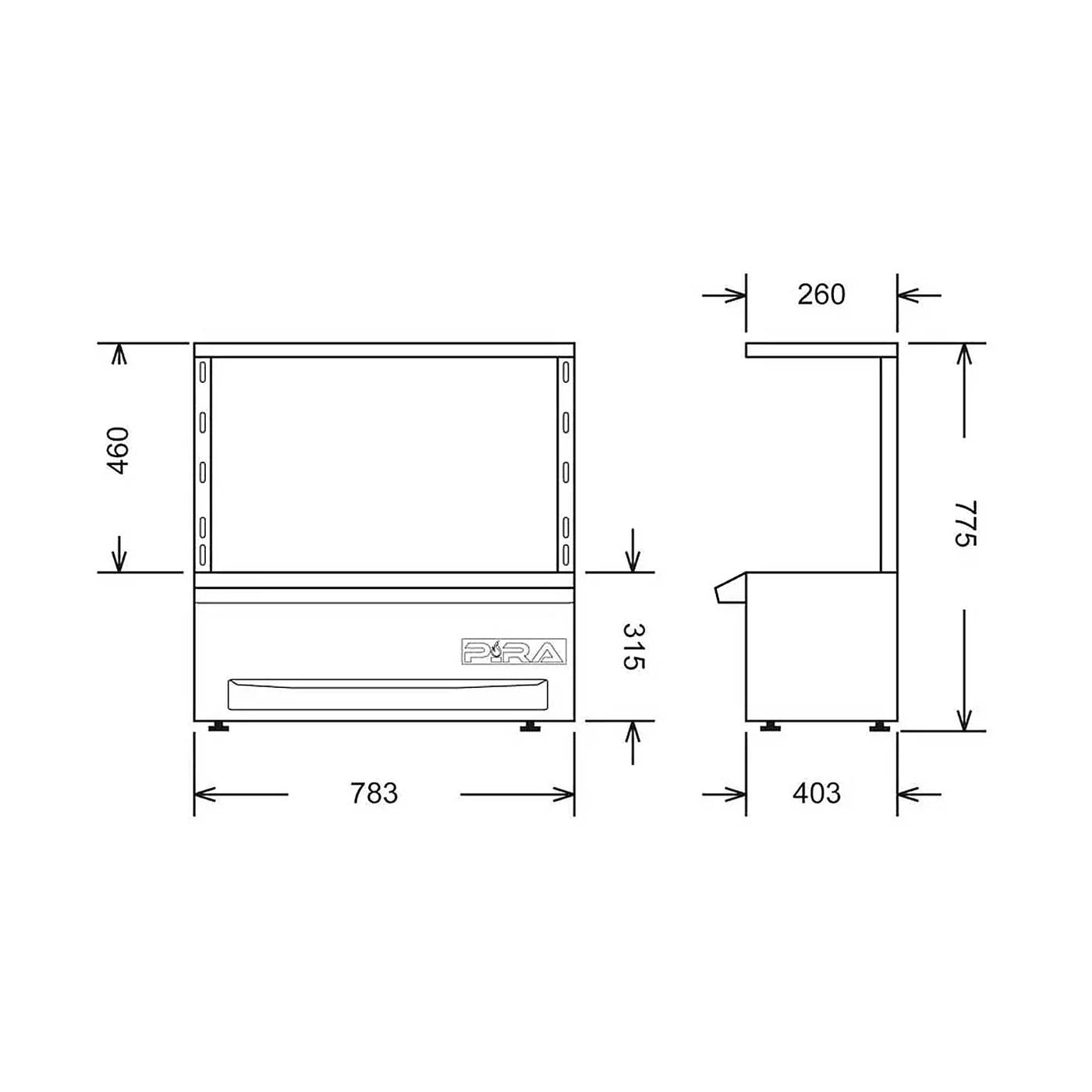 PIRA - Barbacoa al carbón Robata ESP 80 Lux Basic