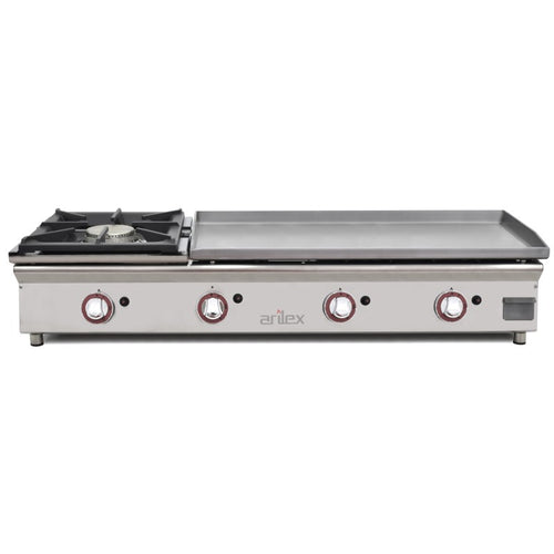 Arilex Plancha a Gas 80 cm Acero Laminado De 6 Mm + Fogón 120PGLFN