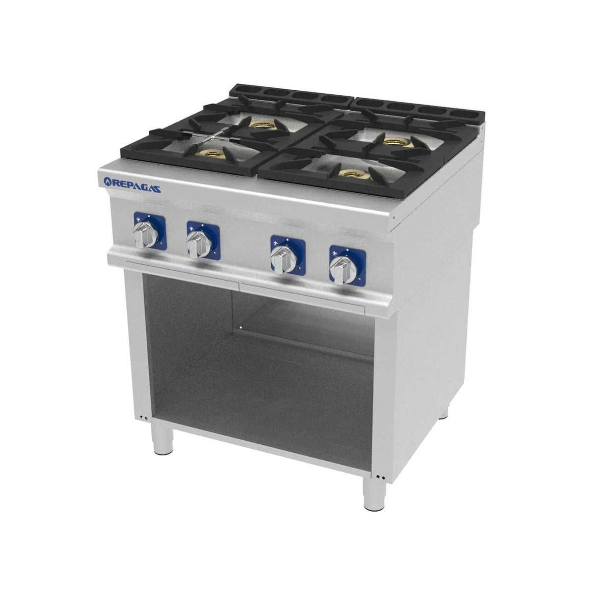 Repagas Cocina a Gas 4 fuegos con soporte abierto Serie 750 Power Line CG-740/S - vista 1
