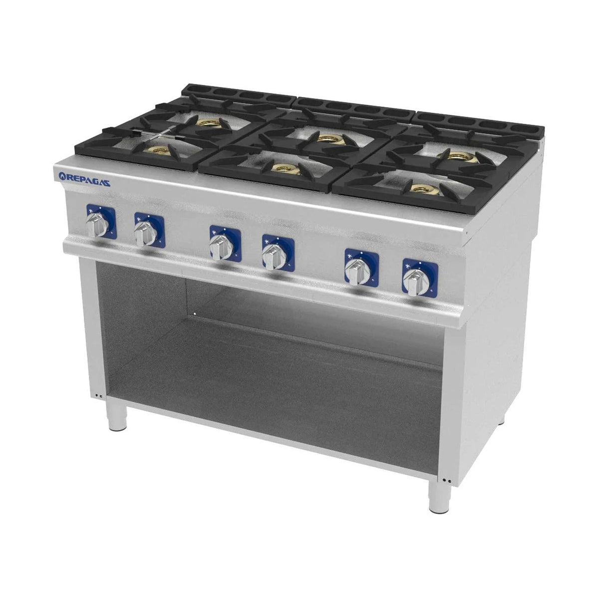 Repagas Cocina a Gas 6 fuegos con soporte abierto Serie 750 Professional Line CG-760 - vista 1