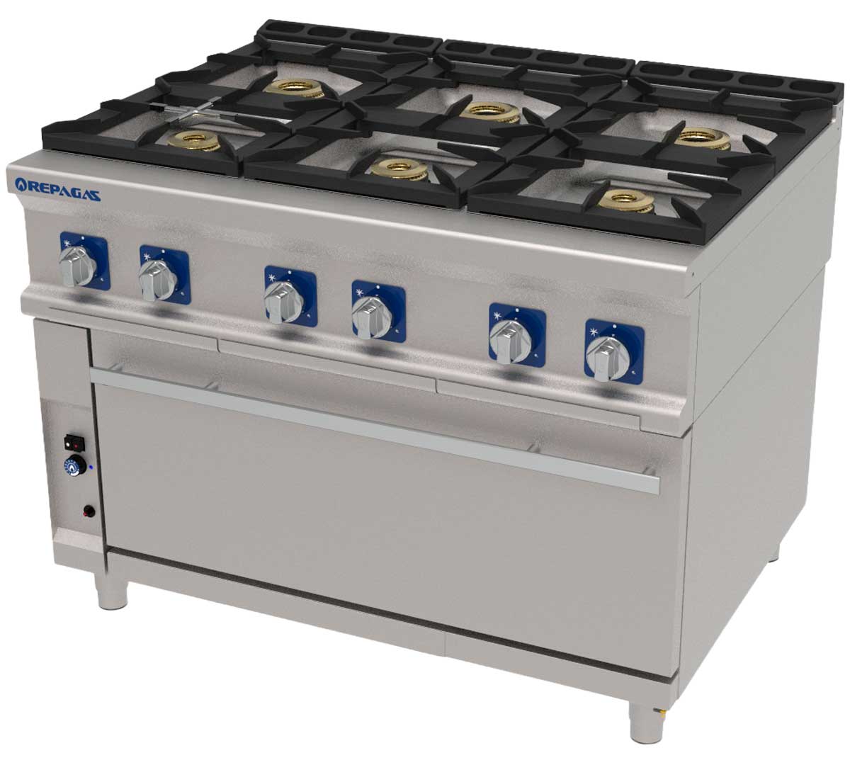 Repagas - S900 Pro Line Cocina Horno CG-961 Gas | Fondo 90 cm - 6 Fogones