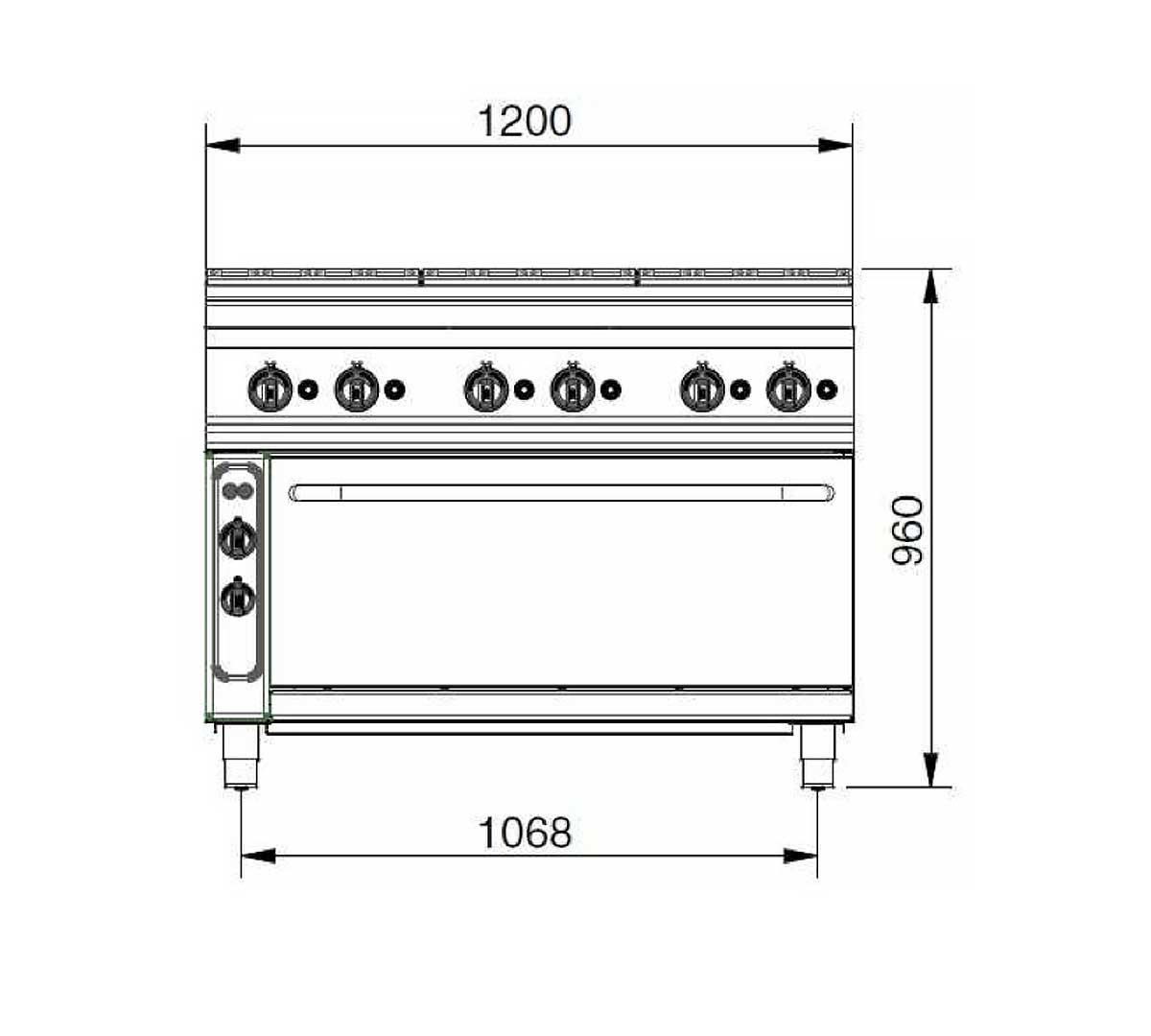 Repagas - S900 Pro Line Cocina + Horno CE-961 Eléctrica | Fondo 90 cm - 6 Placas