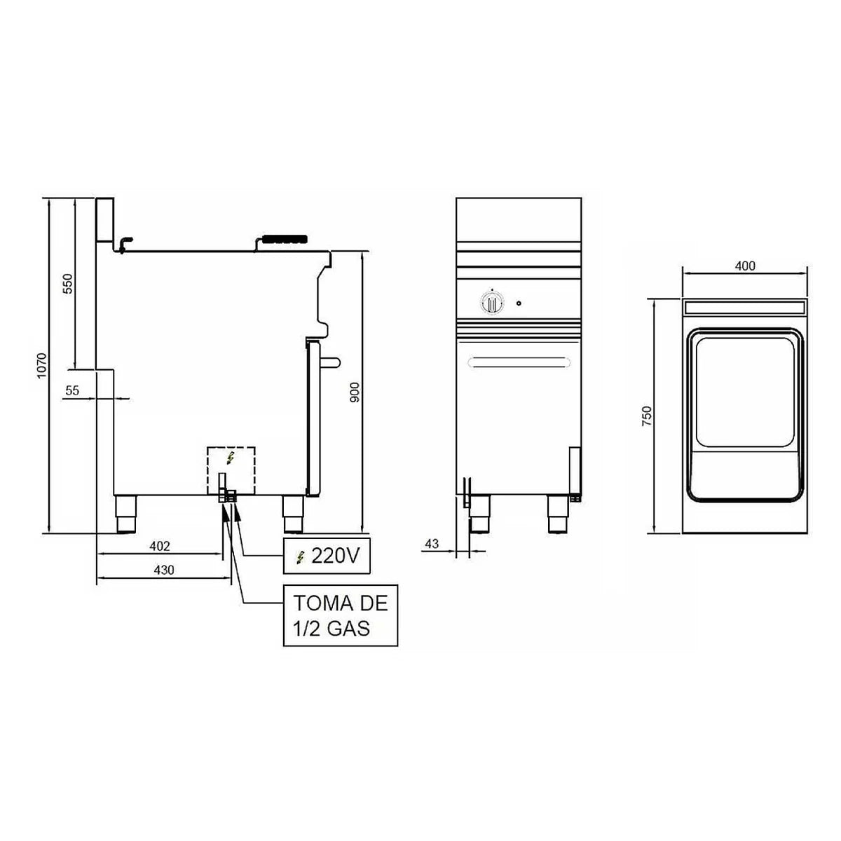 Repagas S900 Pro Line Freidora FGT-91 - vista 4