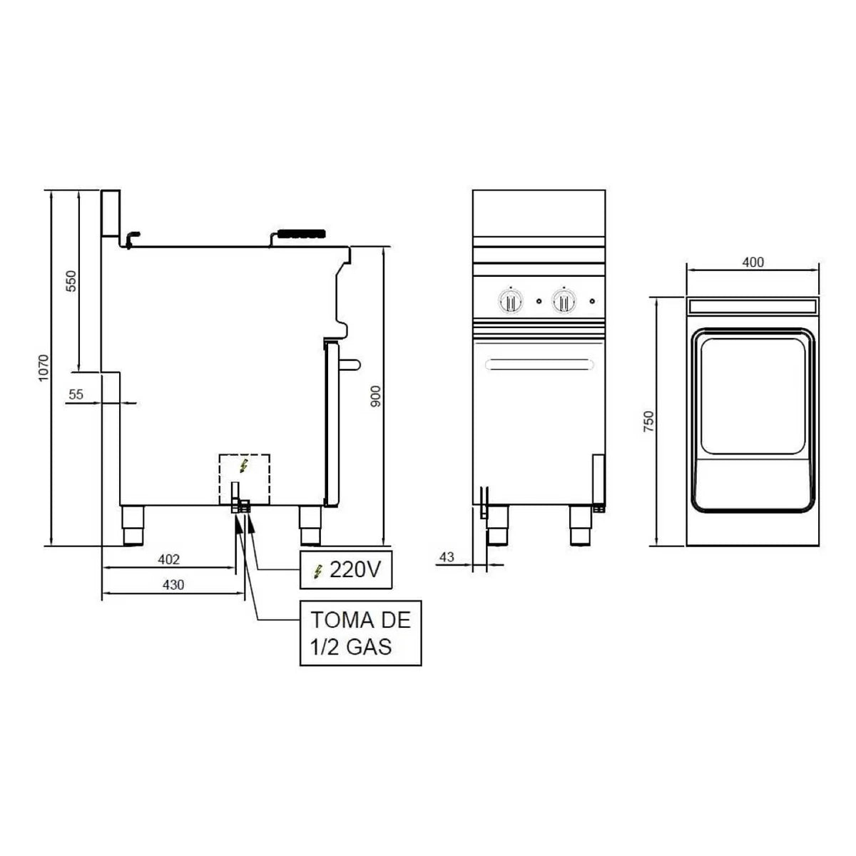 Repagas S900 Pro Line Freidora FGT-91 - vista 5