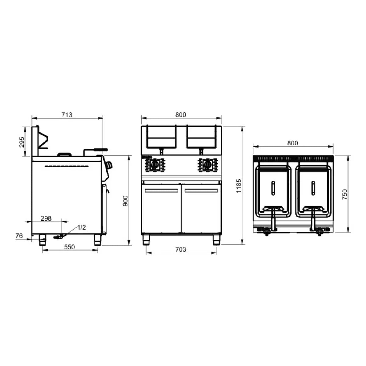Sara Serie 750 Freidora Industrial FGS-72/16 - vista 2