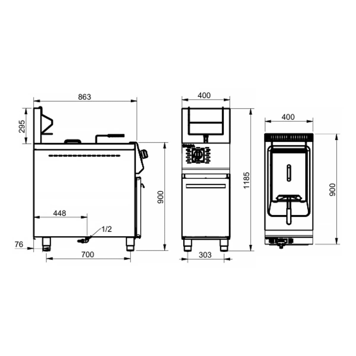 Sara Serie 900 Freidora Industrial FGS-91/16 - vista 2