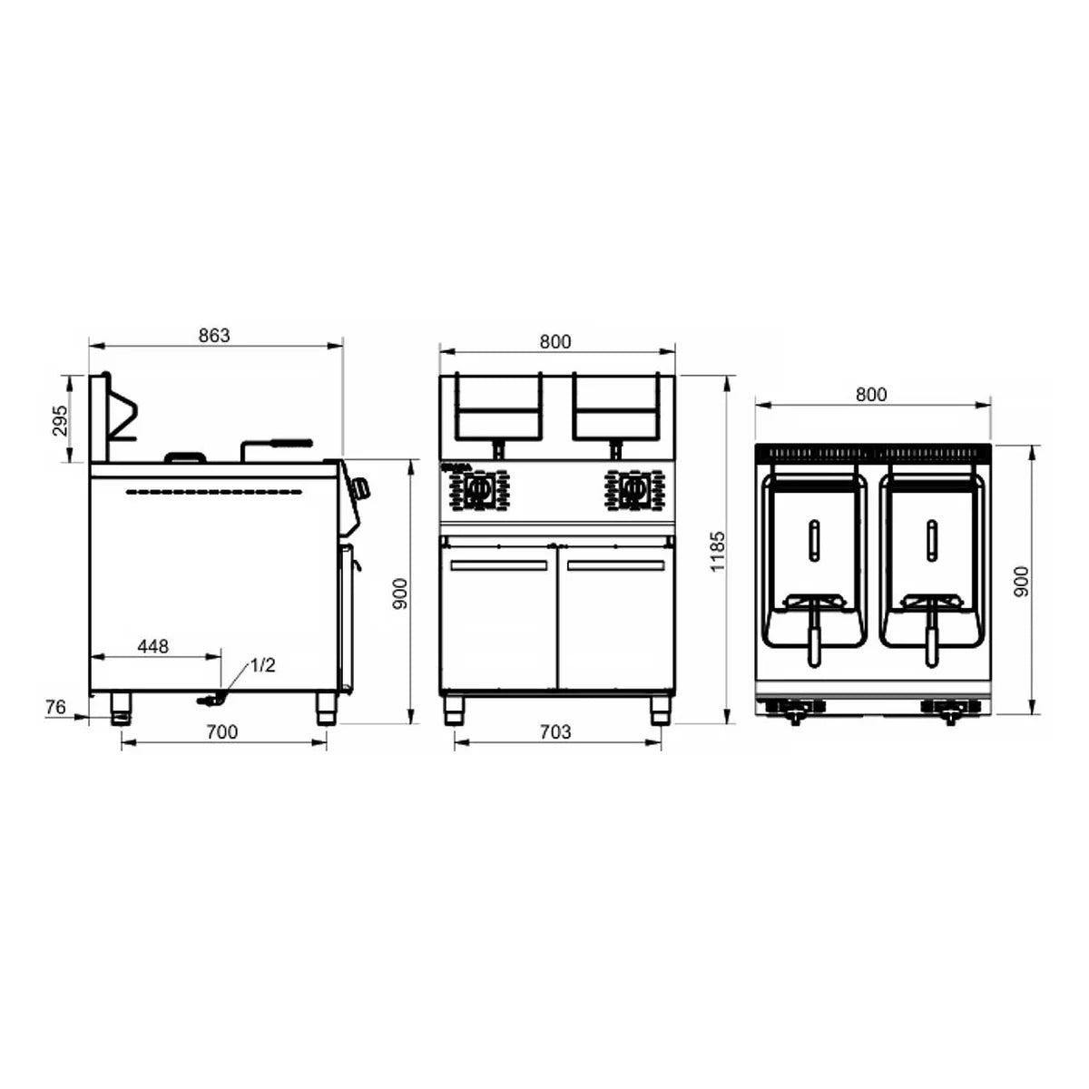 Sara Serie 900 Freidora Industrial FGS-92/16 - vista 2