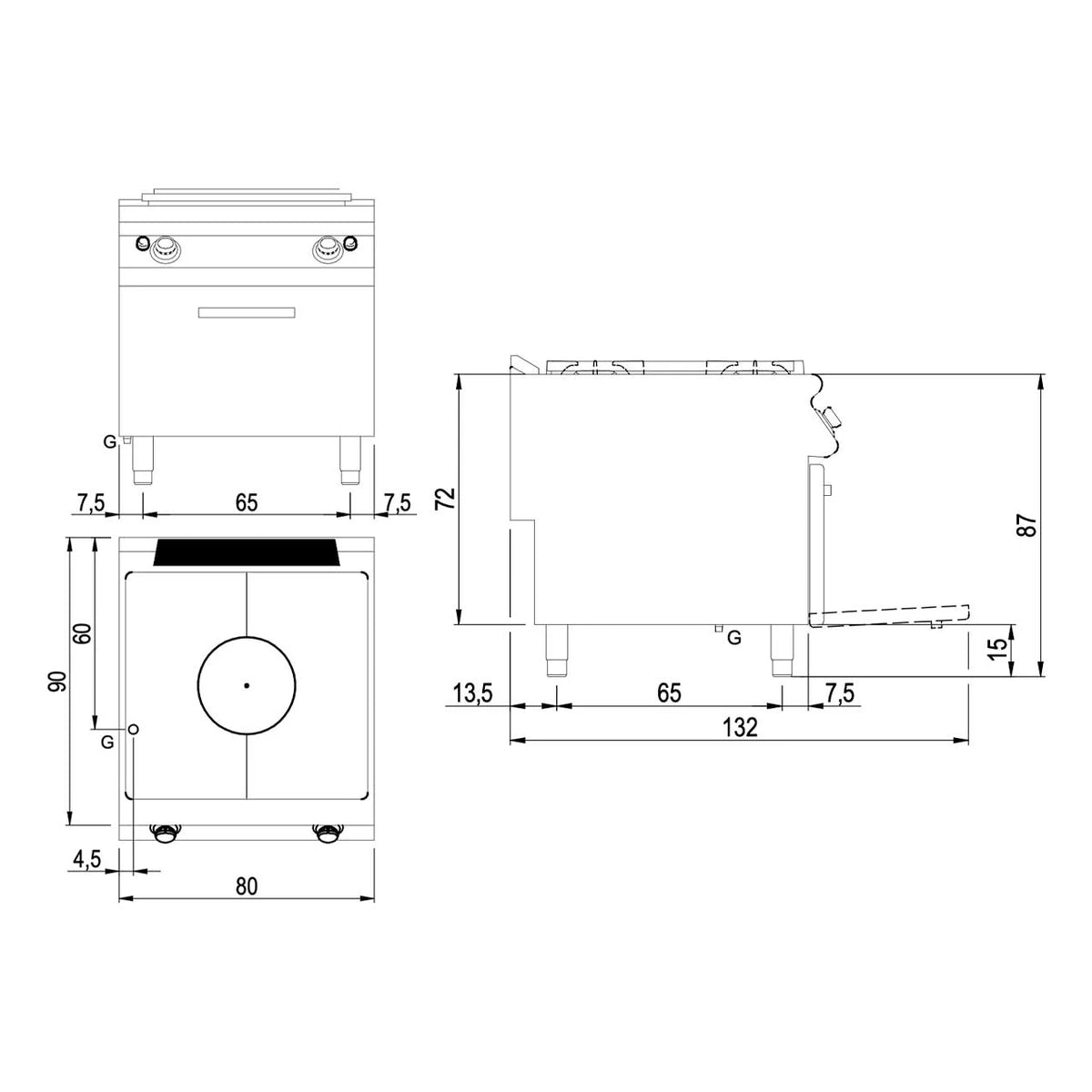Savemah Cocina a gas con placa radiante y horno SV 98 TPFG Serie 900 - vista 2