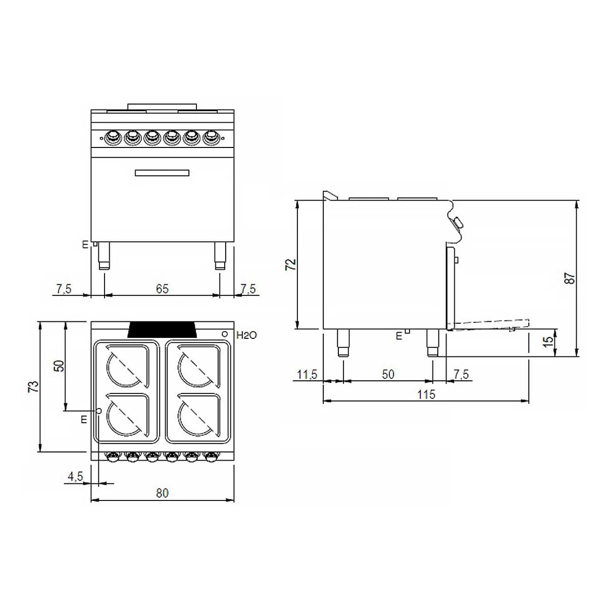 Savemah Cocina eléctrica 4 placas con horno SV 78 CFE Serie 700 - vista 2