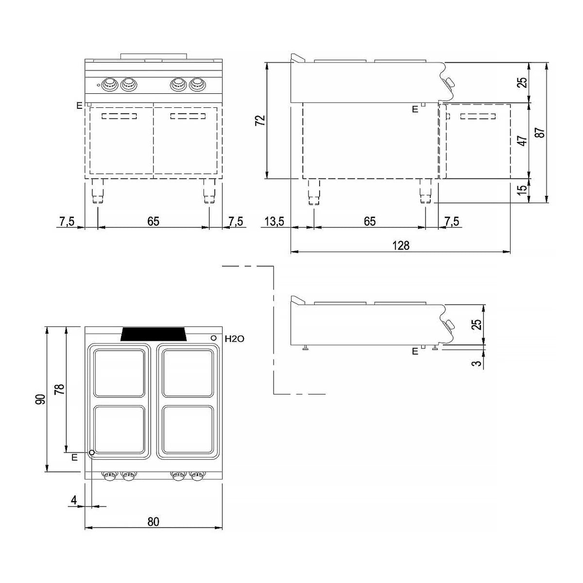 Savemah Cocina eléctrica 4 placas con horno SV 98 CFE Serie 900 - vista 2