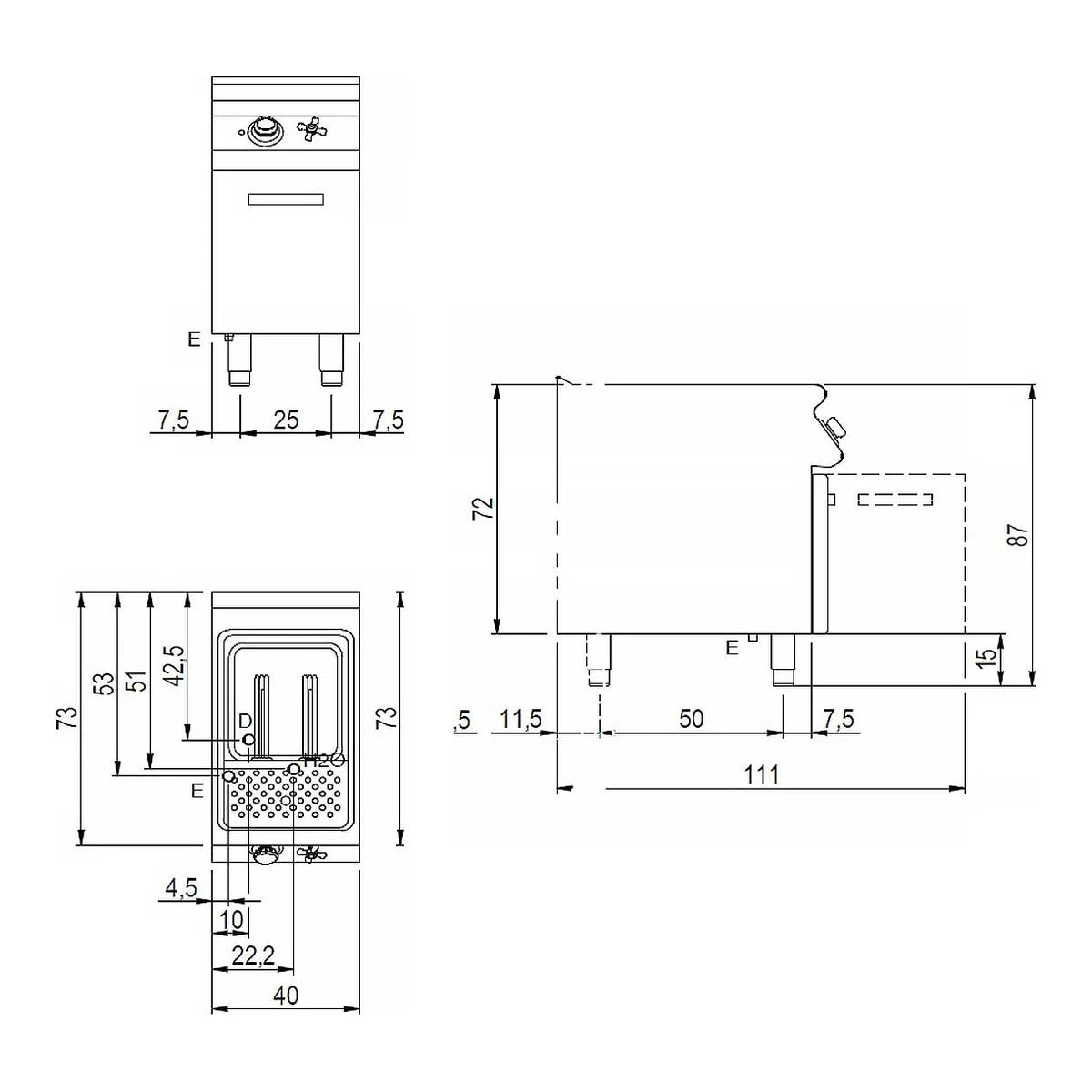 Savemah Cuecepastas SV 74 CPGS a gas 26 litros – detalle del equipo 3