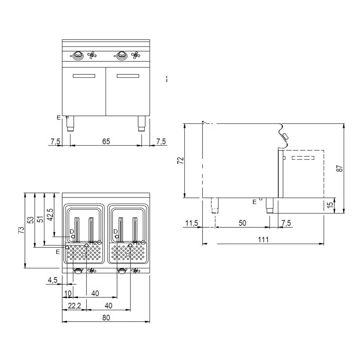 Savemah Cuecepastas SV 78 CPES eléctrico 26 + 26 litros – detalle del equipo 3