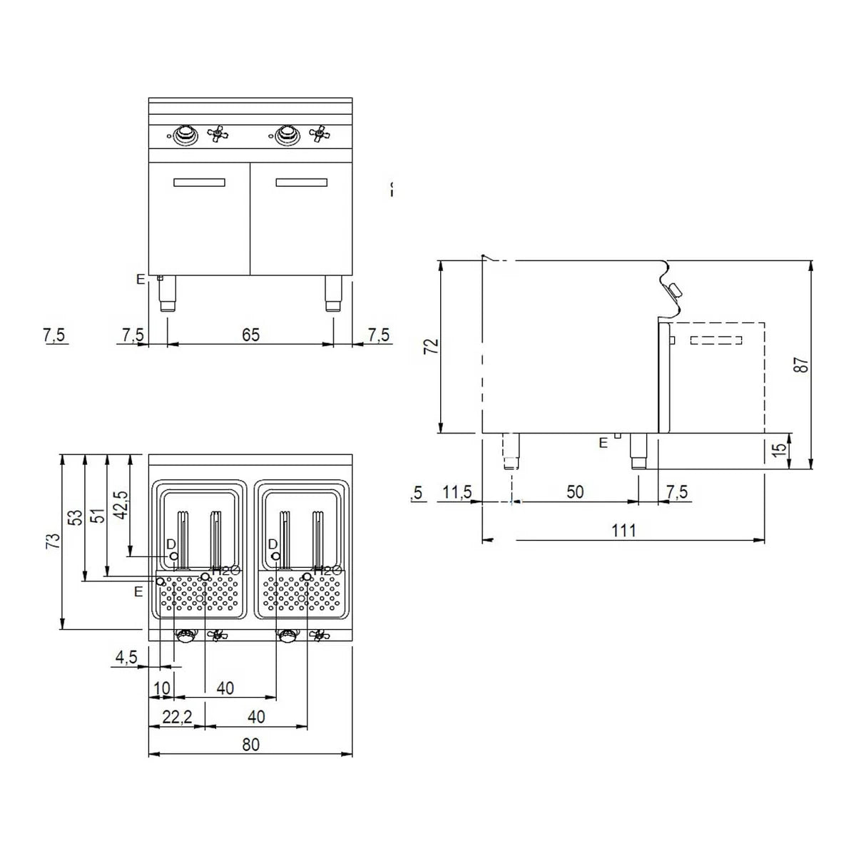 Savemah Cuecepastas SV 78 CPGS a gas 26 + 26 litros – detalle del equipo 3