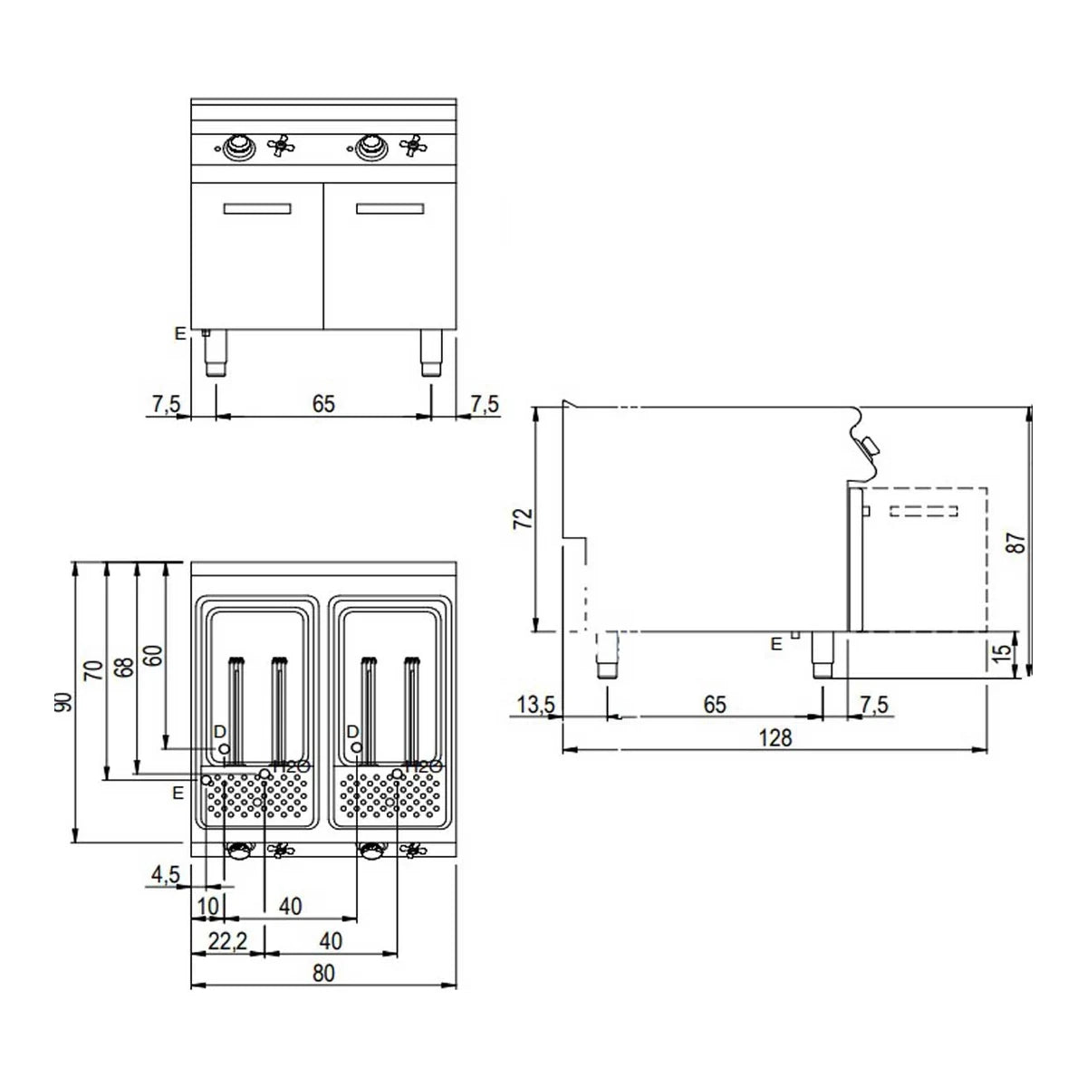 Savemah Cuecepastas SV 98 CPGS a gas 40 + 40 litros – detalle del equipo 3
