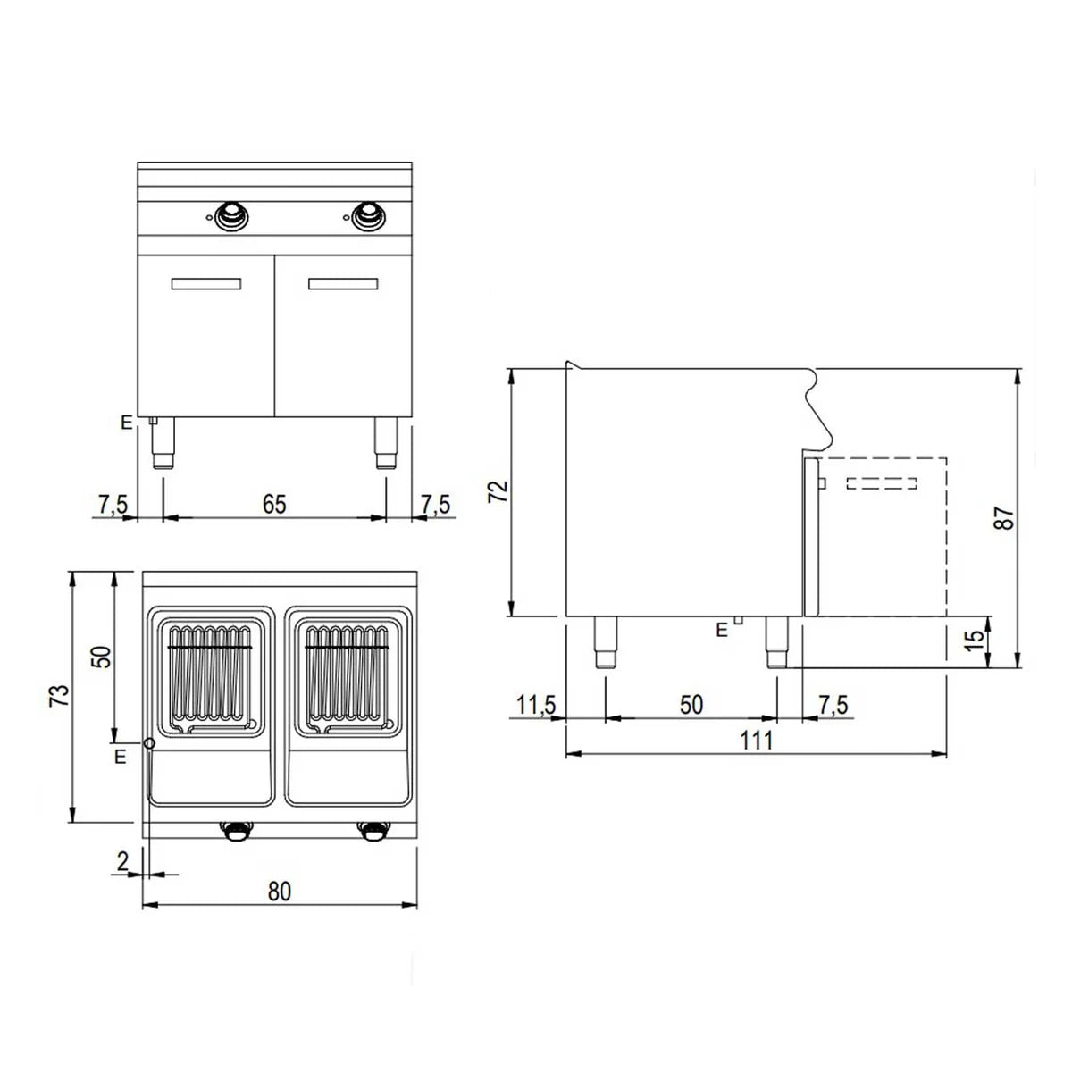 Savemah S700 Freidora SV 78 Mueble Abierto eléctrica - vista 5